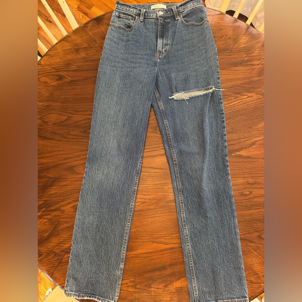 Abercrombie curve love 90s ultra high rise straight 28 long